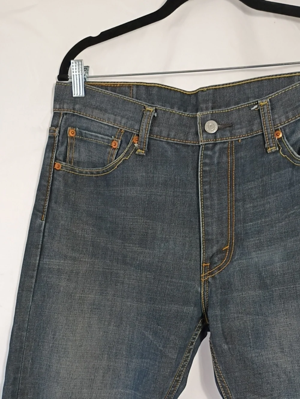 EUC Levi Strauss 513 Mens Dark Wash Straight Leg Jeans Size W33 L32 Denim